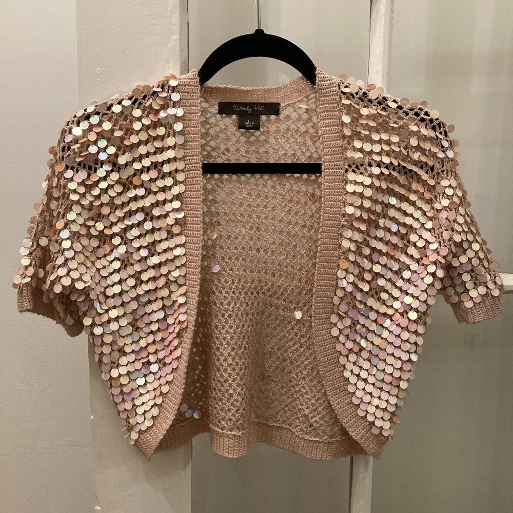 Wendy Hil Knit sequins Shrug